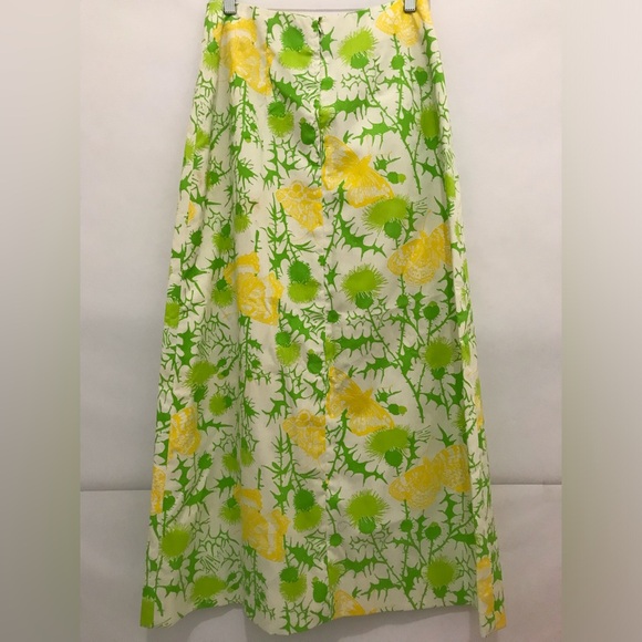 Vintage 60’/70’s Lilly Pulitzer Lime Green And Yellow Skirt W/ Lace Size 12 - Picture 4 of 5